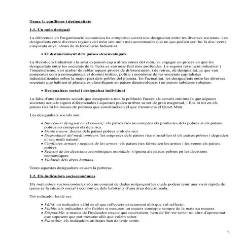 Conflictes i desigualtats