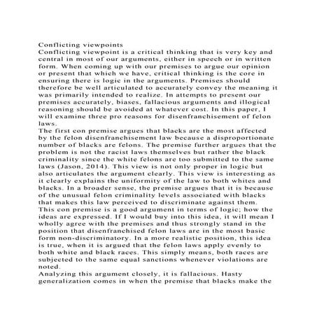 Conflicting viewpointsConflicting viewpoint is a critical thinki.docx