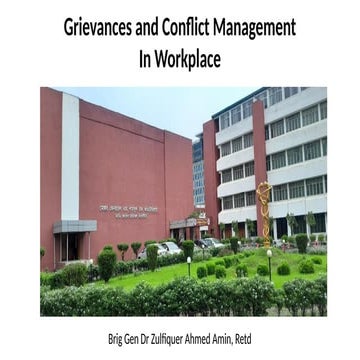 Grievance and Conflict Management at Workplacex