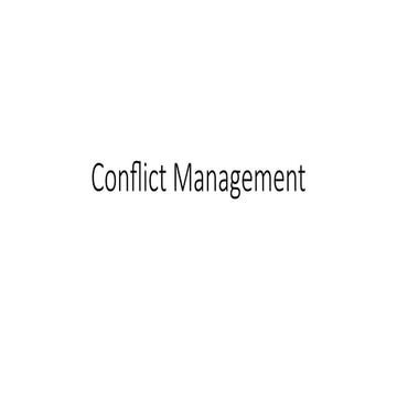 Conflict Management  Conflict Management