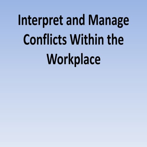 Conflict management a