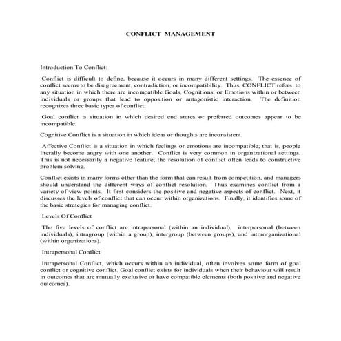 Conflict management 11