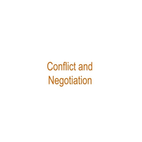 Conflict management and negotiation