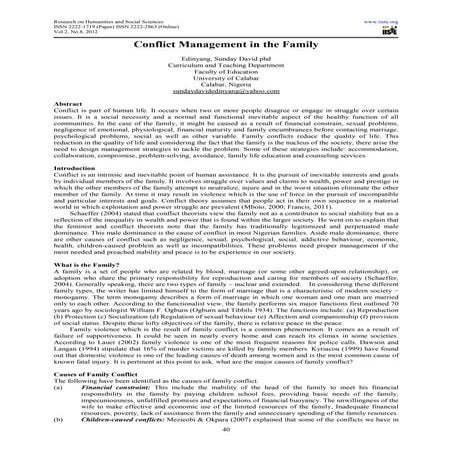 Conflict management in the family