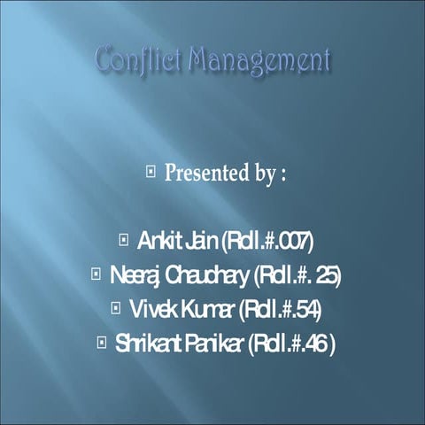 Conflict management ppt | PPT