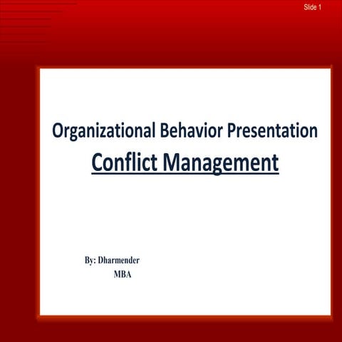 Conflict management presentation