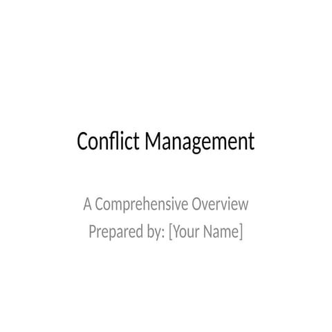 Conflict Management Presentation Pptx