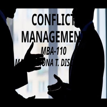 CONFLICT MANAGEMENT REPORT IN MASTER OF BUSINESS MAN.