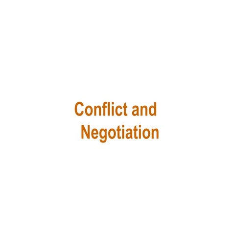 Conflict & Negotiation