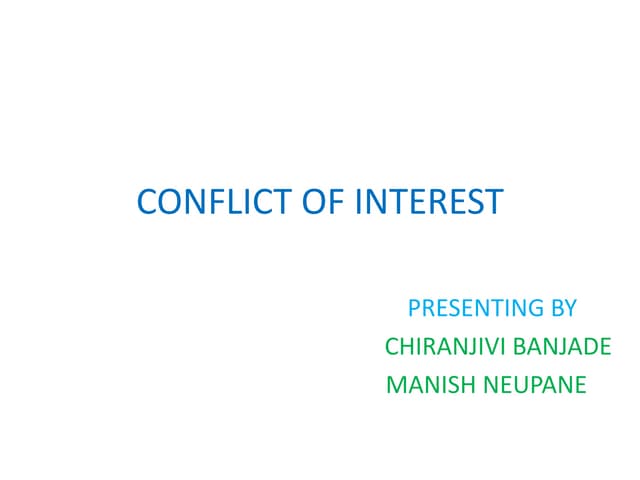 Conflict of interest