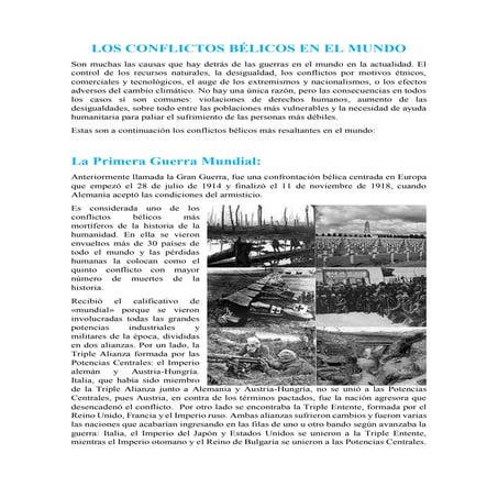Conflictos bélicos en la actualidad