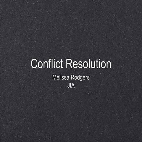 Conflict resolution