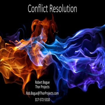 Conflict Resolution - Causes and Cures