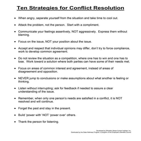 Conflict resolution