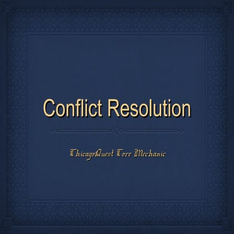 Conflict Resolution