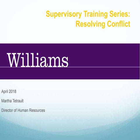 Conflict resolution training for supervisors