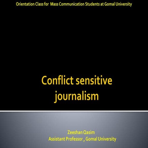 Conflict Sensitive Journalism