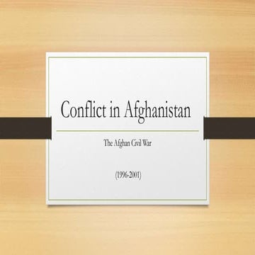 Conflicts in afghanistan