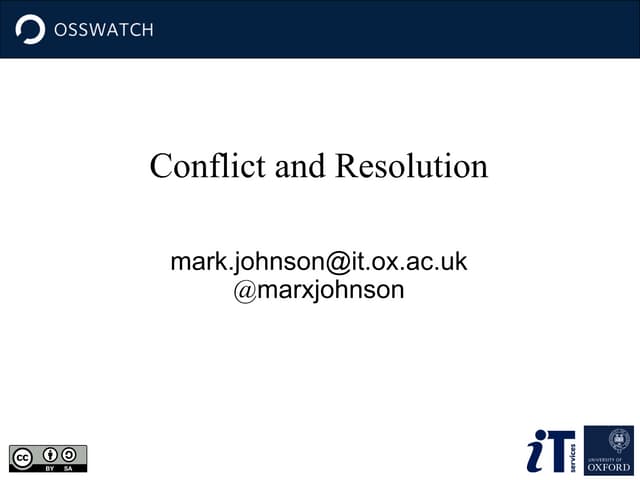 TYPO3 Communications Workshop: Conflict and Resolution