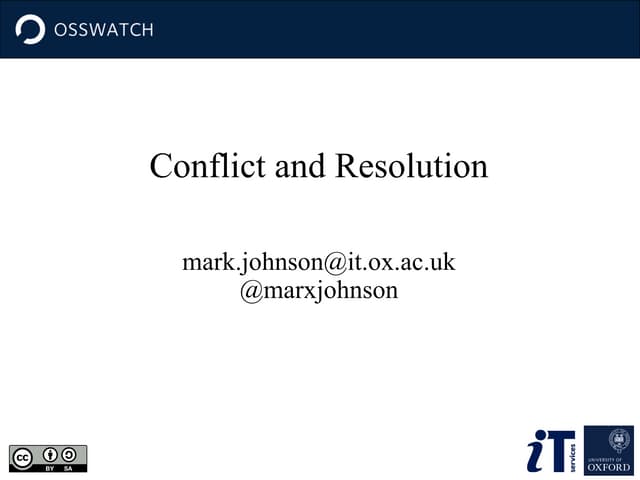 Conflict and Resolution