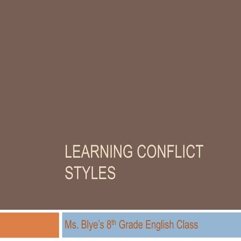 Conflict Styles Presentation