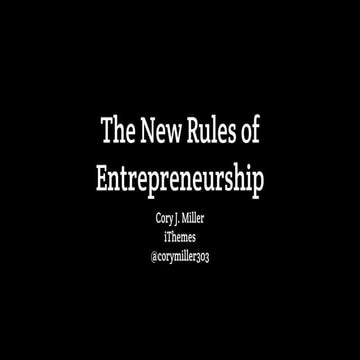 The New Rules of Entrepreneurship