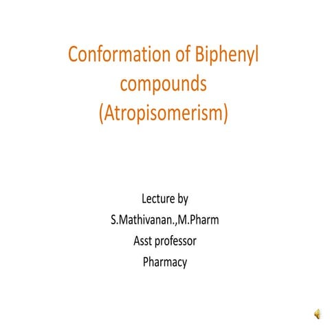 Conformation of biphenyl compounds (Atropisomerism)