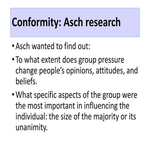 Conformity asch line experiments