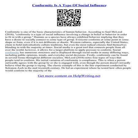 Conformity Essays