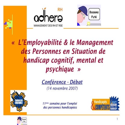Employabilité et Management du handicap cognitif, mental et psychique 