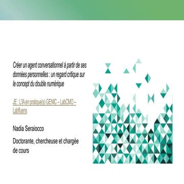 Créer un agent conversationnel à partir de ses données personnelles : regard critique sur le double numérique.