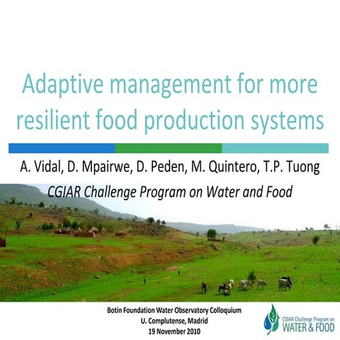 Adaptive management for more resilient food production systems