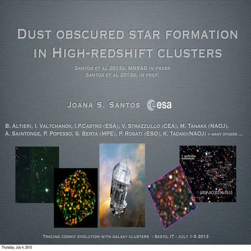 Dust obscured star formation in high redshift clusters