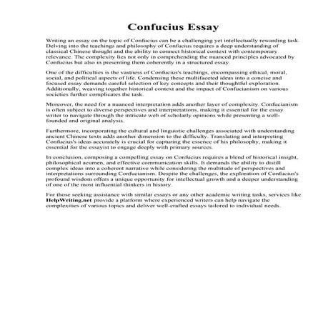 Confucius Essay