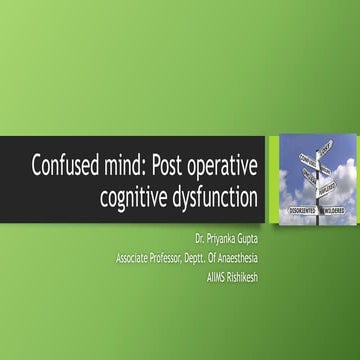 post operative cognitive dysfunction