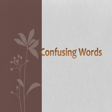 Confusing words | PPTX
