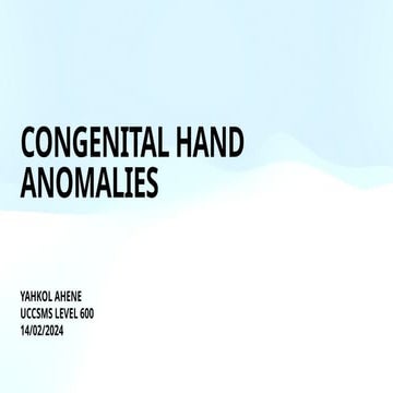 Comprehensive OMT Classification System for Congenital Hand and Upper ...