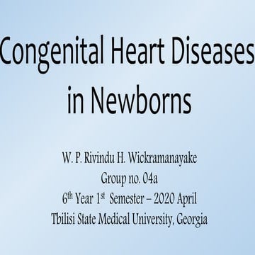 Congenital Heart Diseases in Newborns - Rivin