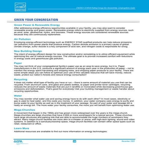 Green Your Congregation