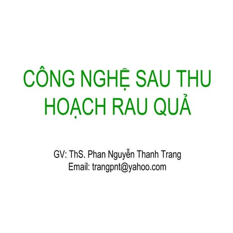 Cong nghe sau thu hoach rau qua
