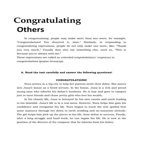 Congratulating Others