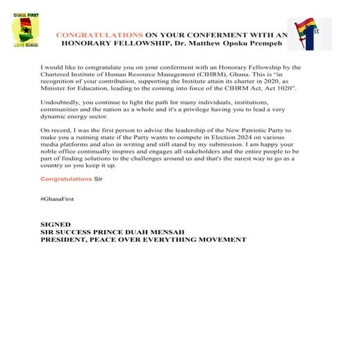 CONGRATULATIONS ON YOUR CONFERMENT WITH AN HONORARY FELLOWSHIP- SUCCESS PRINCE DUAH MENSAH.pdf