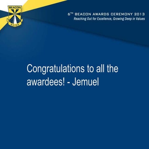 Beacon Awards Ceremony Congratulations