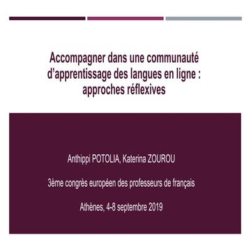 Accompagnement dans une commauté d'apprentissage des langues en ligne