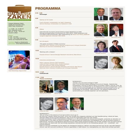 Congres Italiaanse Zaken 2010 - Programma
