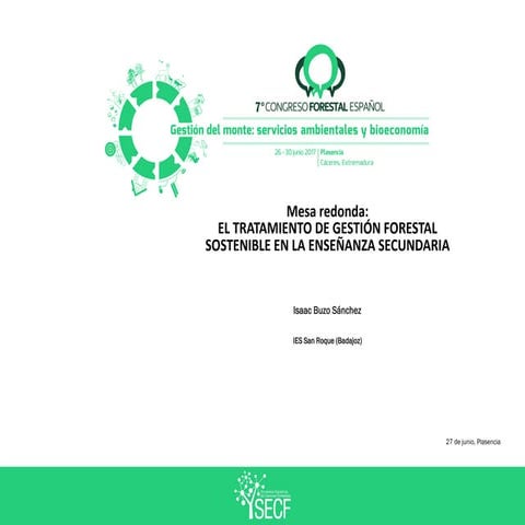 El tratamiento de la gestión forestal sostenible en la Enseñanza Secundaria