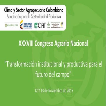 Clima y Agricultura en Colombia