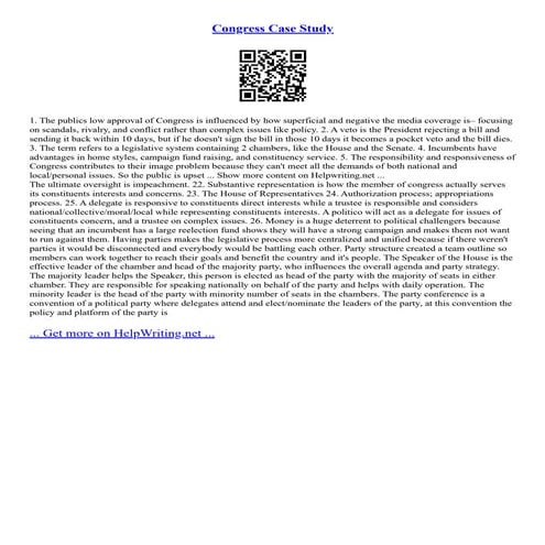 Congress Case Study