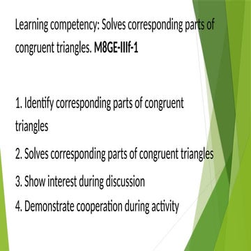 triangle congruence, mathematics 8 lesson.pptx
