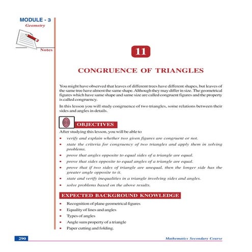 Congruence of triangles /GEOMETRY